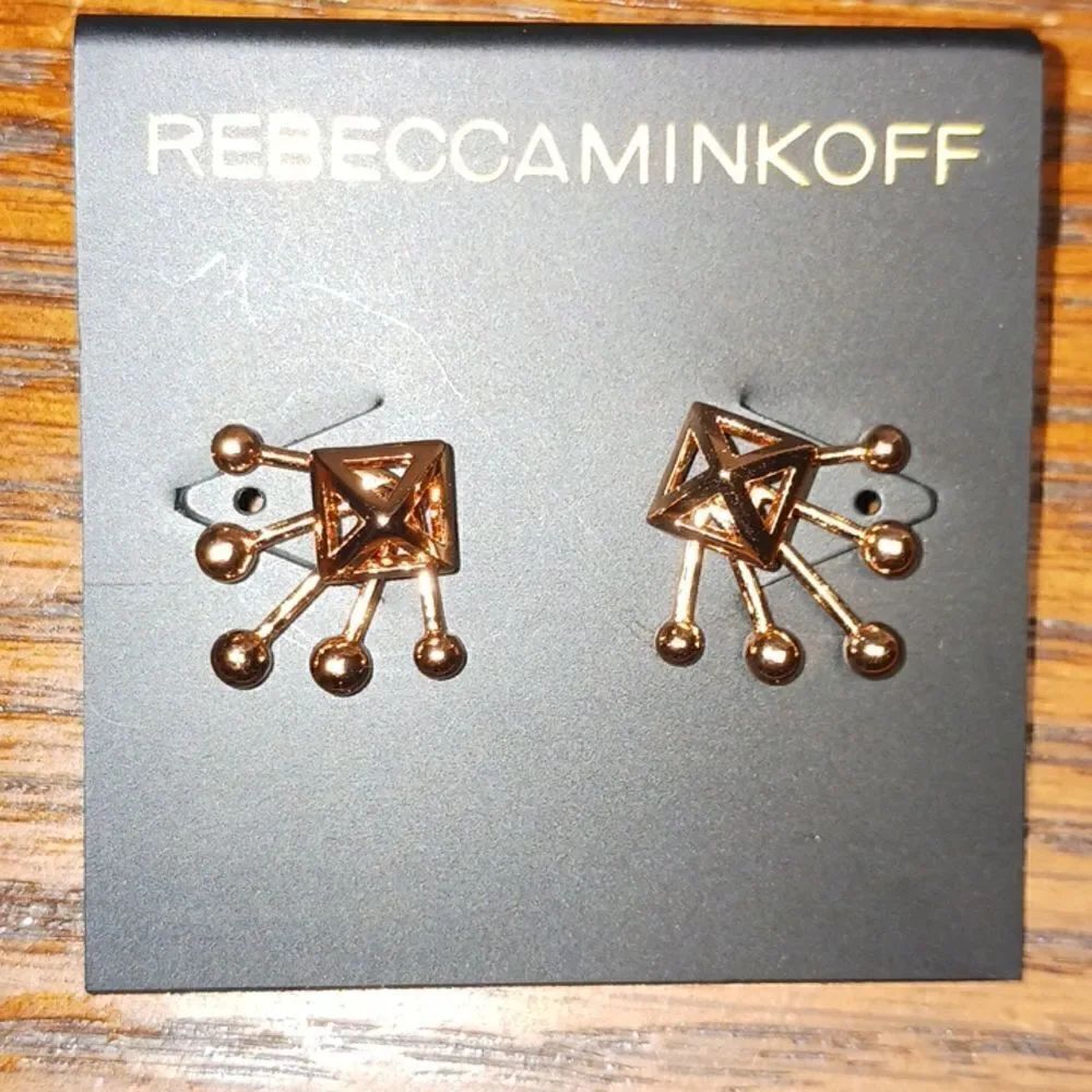 Rebecca Minkoff Rose Gold Pyramid Stud Burst Earrings